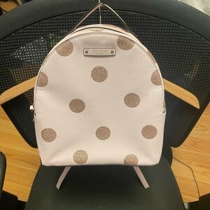 Kate Spade Haven Lane Sammi Backpack WKRU4790 Pink Glitter Dot Coated Canvas